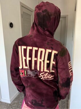 Jeffree Star Burgundy Tie-Dye Hoodie